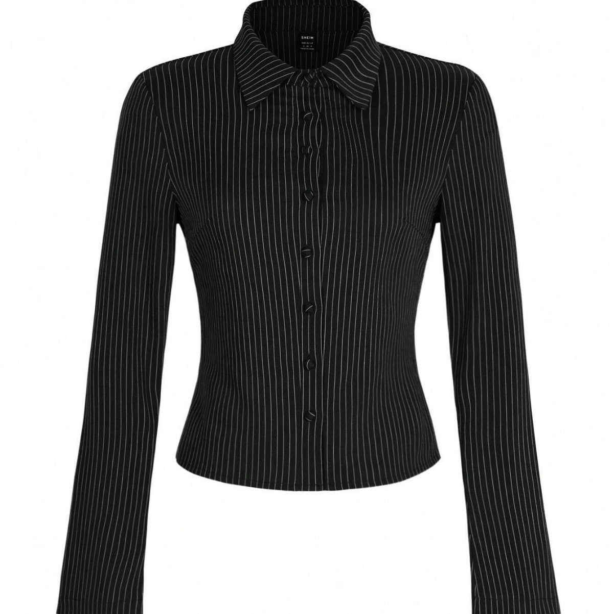Damen Elegante Bluse mit schmalen Streifen und tailliertem Schnitt R&B