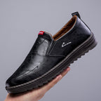 Herren Slip-On Freizeitschuhe aus Leder mit rutschfester Sohle