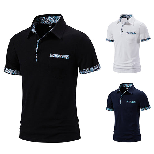 Herren Polohemd mit einzigartigem Kragen-Design und praktischer Brusttasche R&B