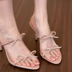 Damen Elegante Slingback-Sandalen mit modischem Schleifen-Detail R&B