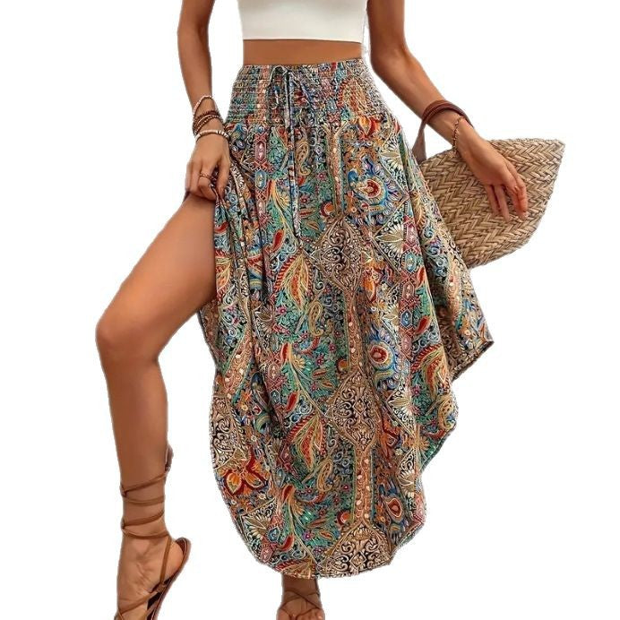 Damen Eleganter Maxirock mit modernem Chevron-Muster R&B