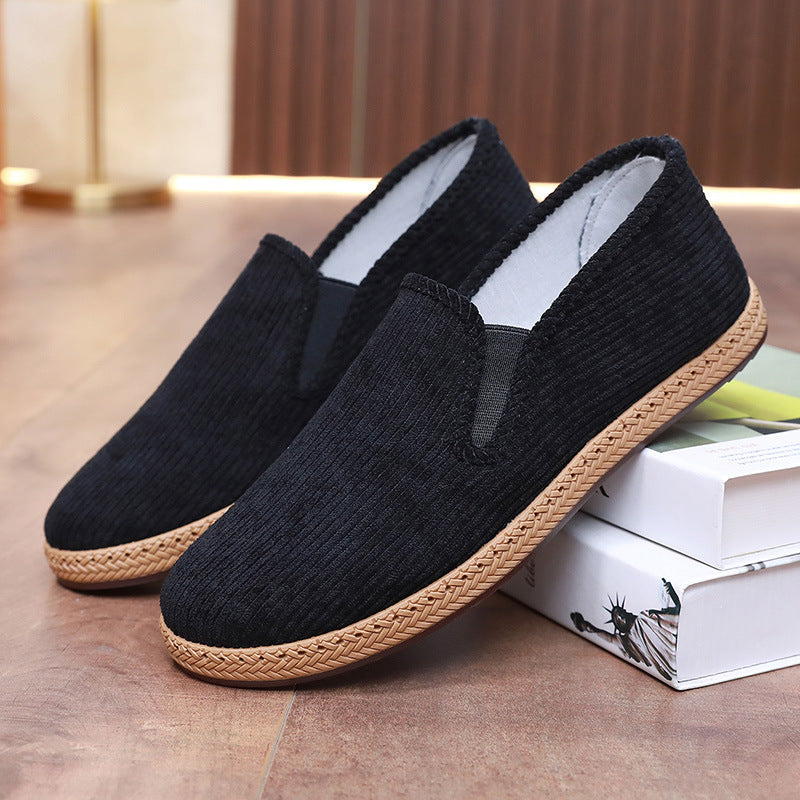 Damen bequeme Slip-On Schuhe aus Cord mit rutschfester Sohle R&B