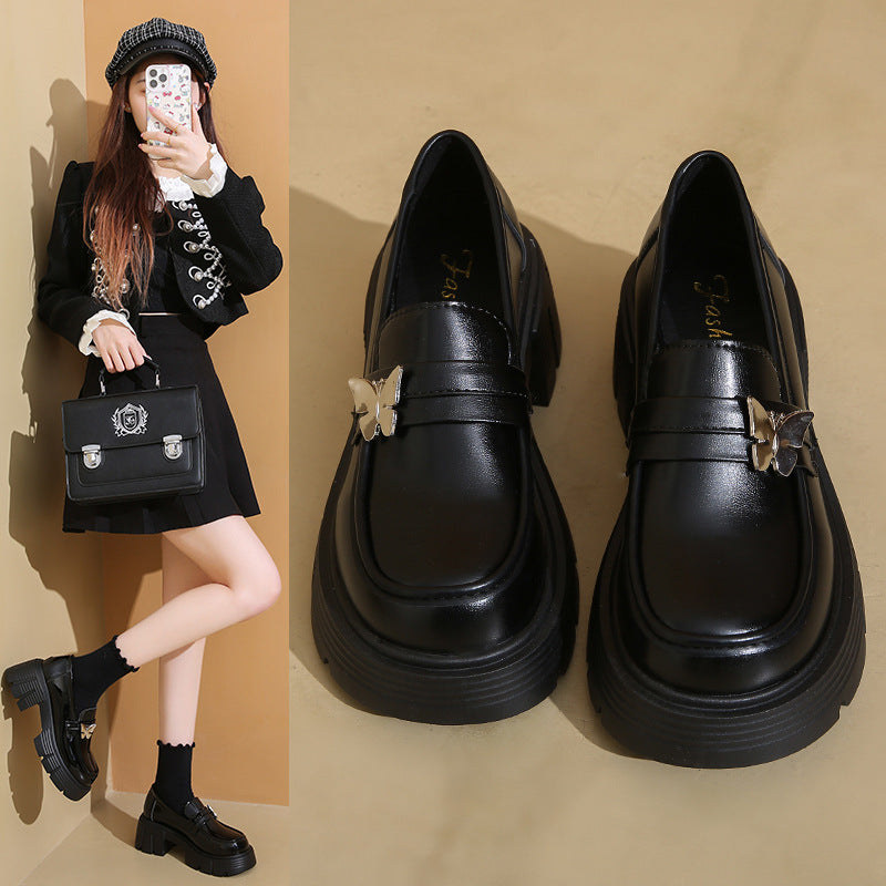 Damen komfortable Loafers mit glänzendem Finish und robuster Sohle R&B