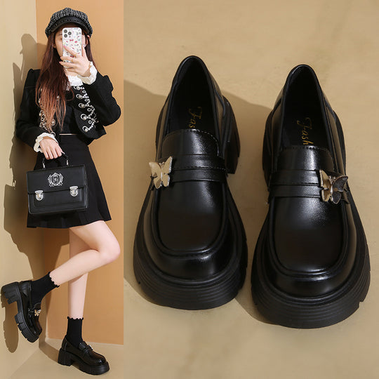 Damen komfortable Loafers mit glänzendem Finish und robuster Sohle R&B
