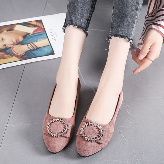 Damen elegante Ballerinas mit zartem Schmuckdetail R&B