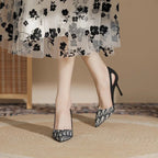 Damen Slingback High Heels mit elegantem spitzen Design und hochwertiger Materialkombination