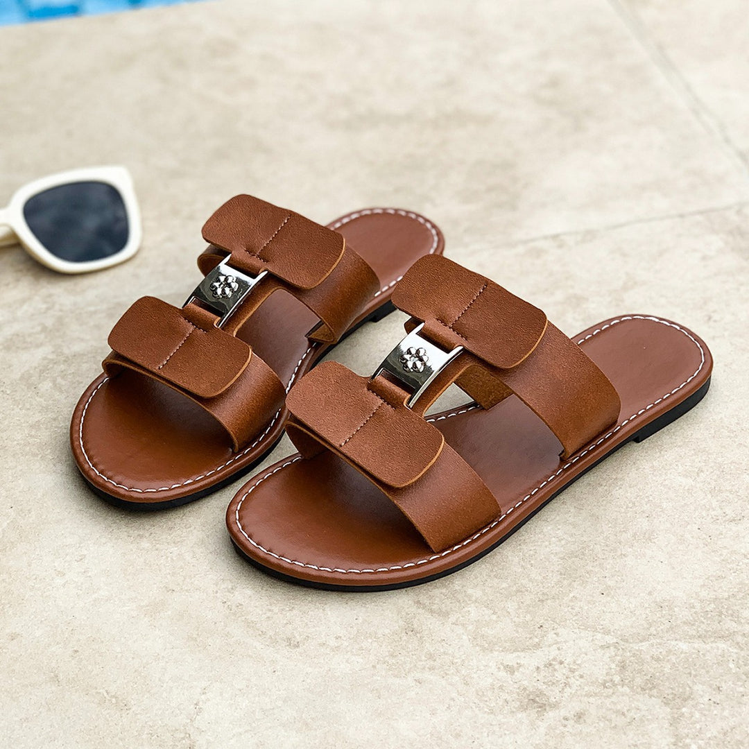 Damen modische Slides mit verstellbaren Riemen R&B