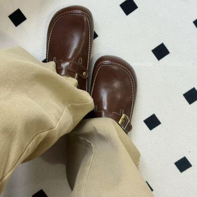 Damen stilvolle Clogs mit modischem Schnallenverschluss und hochwertigen Materialien R&B
