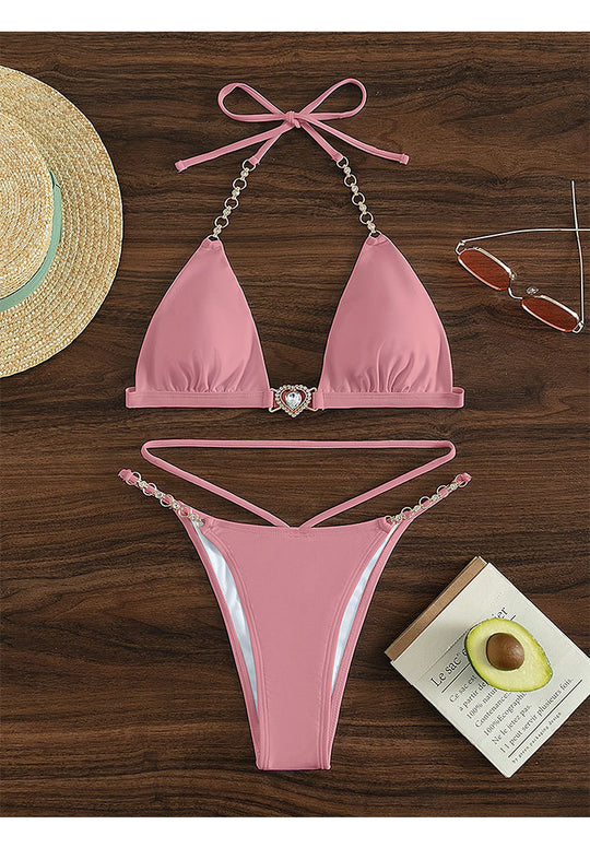 Damen Triangel-Bikini mit eleganten Schmuckdetails R&B