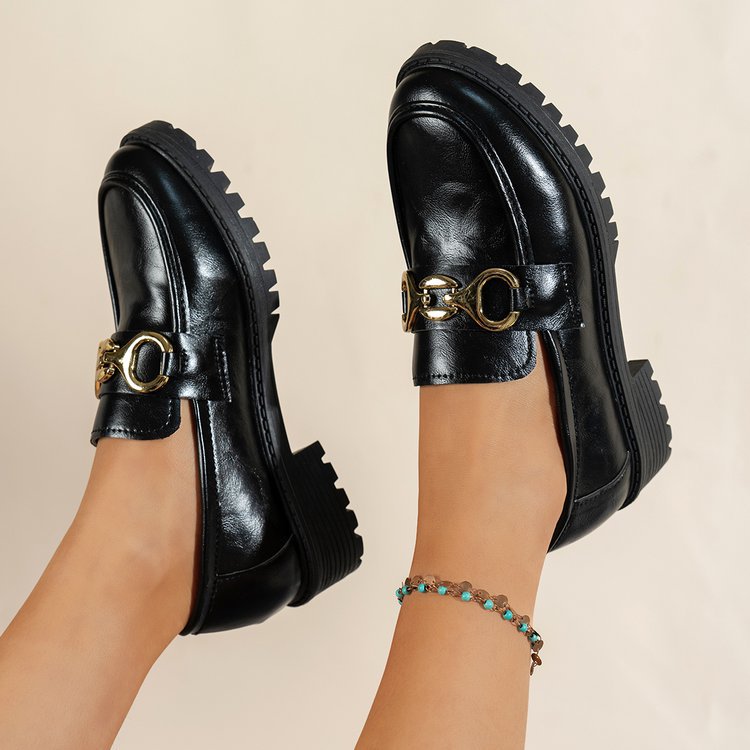 Damen Elegante Mokassins mit modischen Metallakzenten R&B