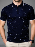 Herren Poloshirt mit modernem Druck und hochwertigem Baumwollmaterial