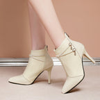 Damen elegante Ankle Boots mit strukturiertem Obermaterial und modischem Schmuckdetail R&B