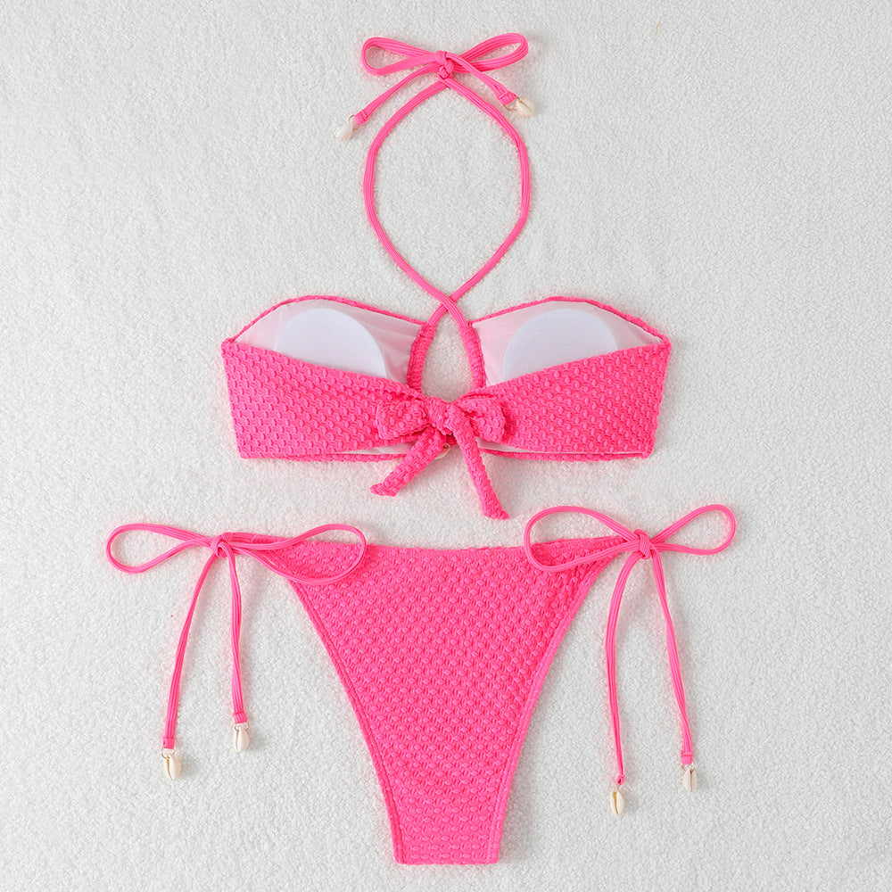 Damen Bikini-Set mit innovativem Bindemuster und modischem Cut-Out R&B