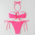 Damen Bikini-Set mit innovativem Bindemuster und modischem Cut-Out R&B
