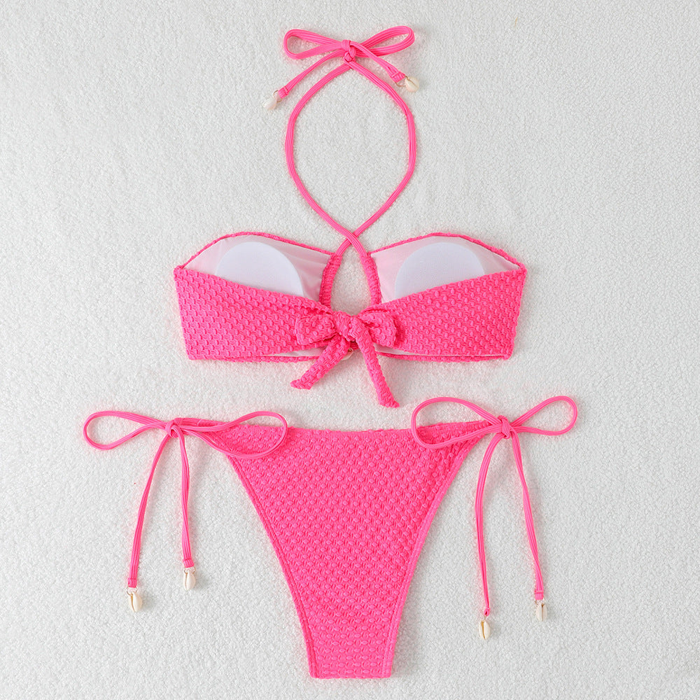 Damen Bikini-Set mit innovativem Bindemuster und modischem Cut-Out R&B