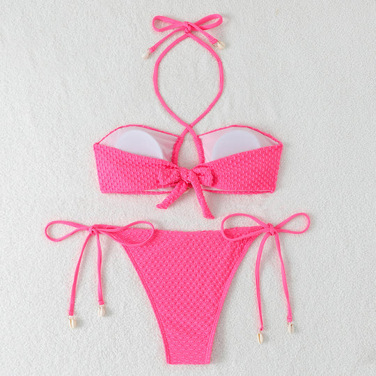 Damen Bikini-Set mit innovativem Bindemuster und modischem Cut-Out R&B