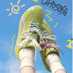 Damen bequeme Sneaker mit verspieltem Schleifendesign und atmungsaktiver Sohle R&B
