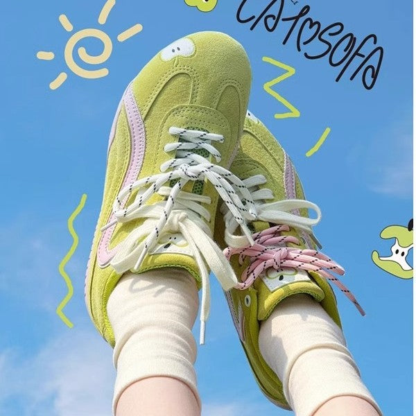 Damen bequeme Sneaker mit verspieltem Schleifendesign und atmungsaktiver Sohle R&B