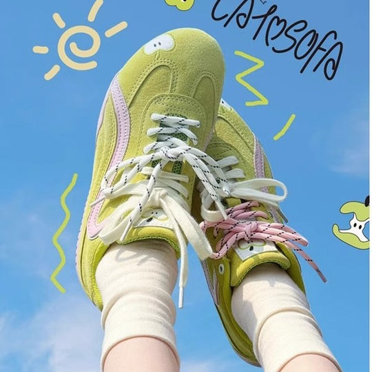 Damen bequeme Sneaker mit verspieltem Schleifendesign und atmungsaktiver Sohle R&B