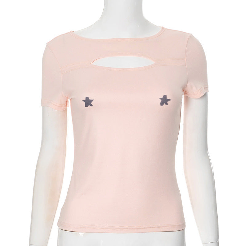 Damen luftiges Trägershirt mit elegantem Cut-out-Design und floralem Druck R&B