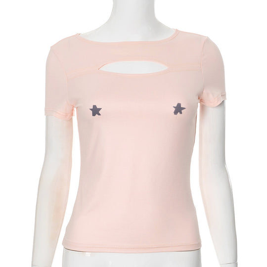 Damen luftiges Trägershirt mit elegantem Cut-out-Design und floralem Druck R&B