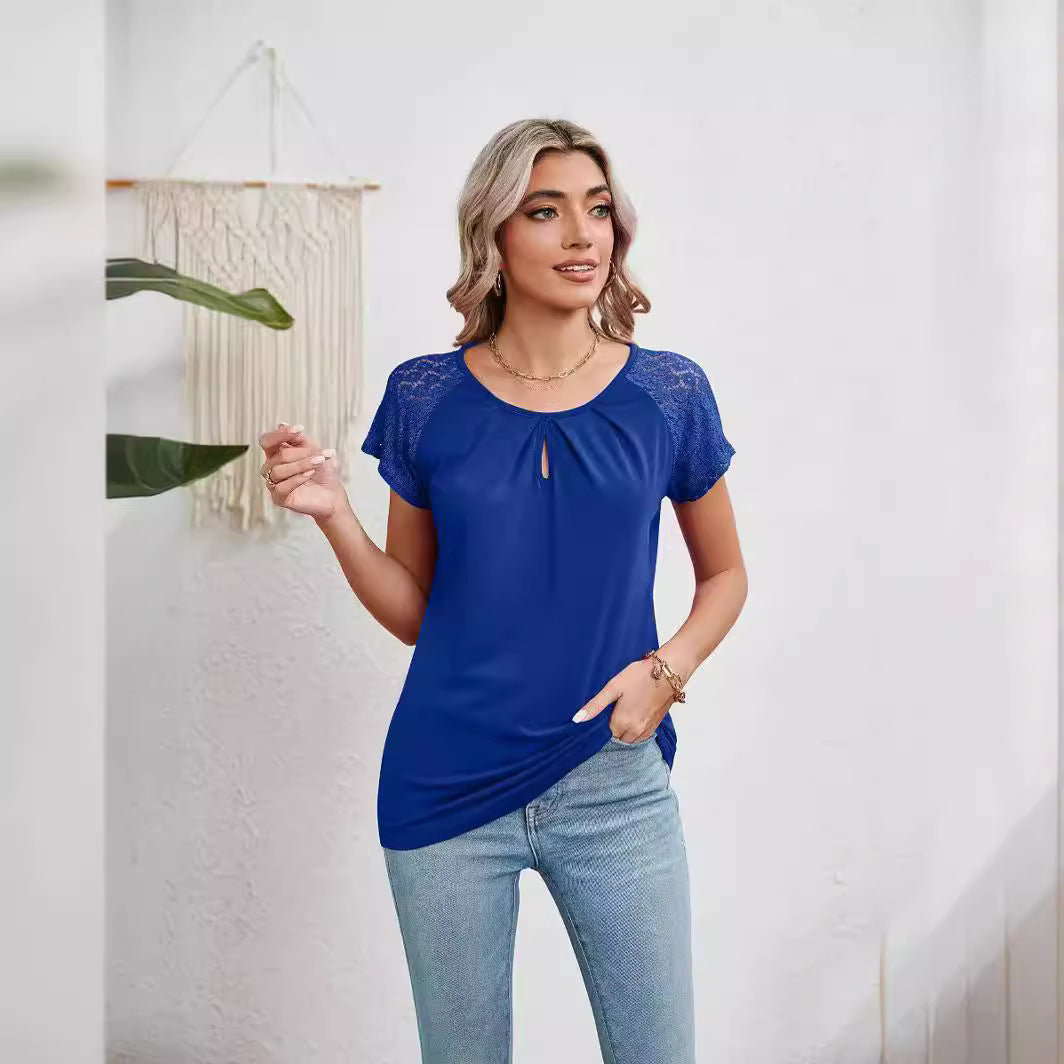 Damen T-Shirt mit Spitzendetails R&B