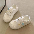 Damen Bequeme Freizeitschuhe mit verstellbarem Klettverschluss und bunten Knopfdetails