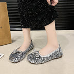 Damen Ballerinas mit Glitzer und Schleife von EB