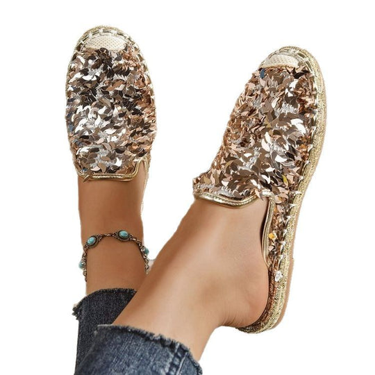 Damen Glitzernde Espadrilles mit bequemer Einlegesohle R&B