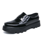 Damen lässige Slipper mit glänzender Lackoberfläche und robuster Sohle R&B