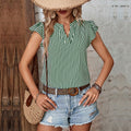 Damen Leichte Sommerbluse mit Streifenmuster und Rüschendetails R&B