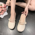 Damen elegante Mules mit Perlenschnürung und komfortablem Fußbett EB