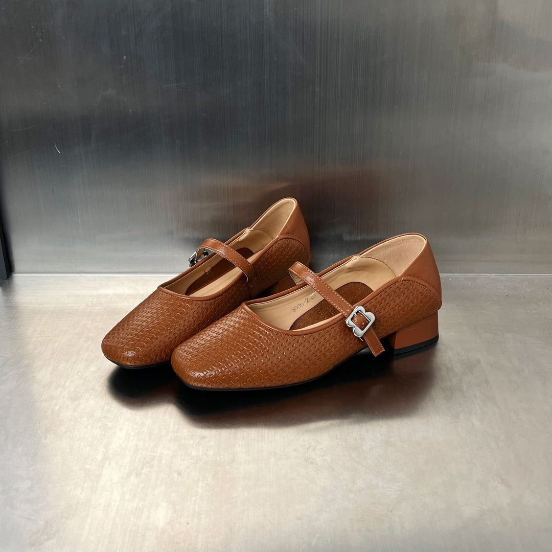 Damen Elegante Schnürschuhe mit modischer Riemenverzierung und bequemer Blockabsatz R&B