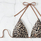 Damen Triangel-Bikini mit modischem Leopardenmuster R&B