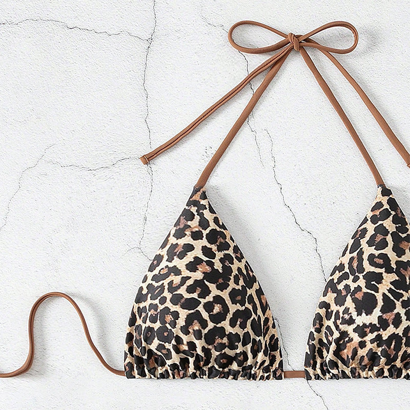 Damen Triangel-Bikini mit modischem Leopardenmuster R&B
