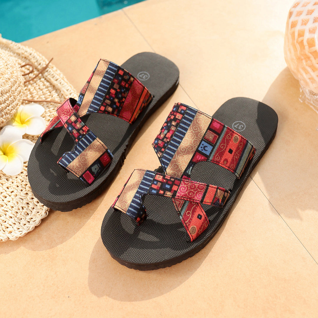 Damen Bequeme Freizeit-Sandalen mit modischen Überkreuzriemen und rutschfester Sohle R&B