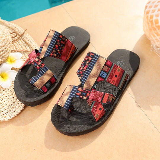 Damen Bequeme Freizeit-Sandalen mit modischen Überkreuzriemen und rutschfester Sohle R&B