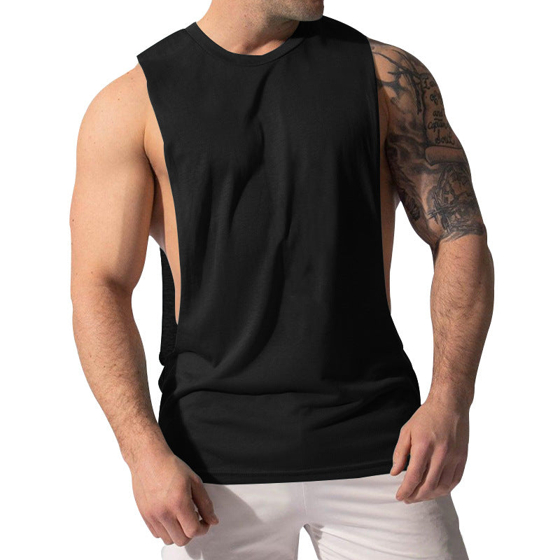 Herren nan Muskelshirt mit extra tiefen Armöffnungen und atmungsaktivem Baumwollmix R&B