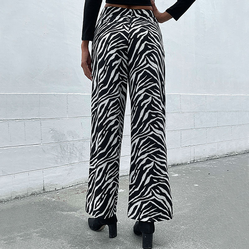 Damen Weite Palazzo-Hose mit stylischem Zebradesign R&B