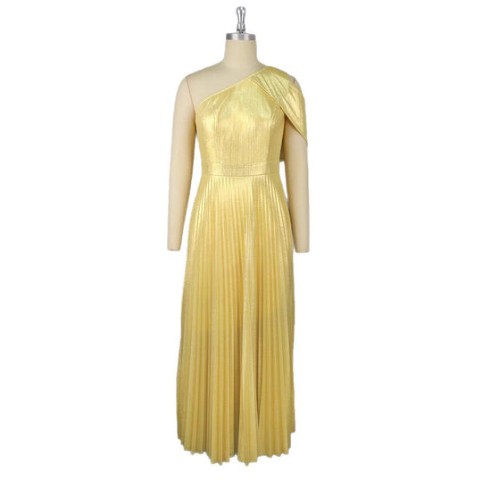 Damen Glamouröses Ein-Schulter Abendkleid mit Plissee-Falten R&B