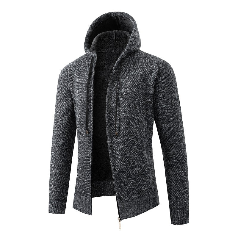 Herren gefütterte Strickjacke mit Kapuze R&B
