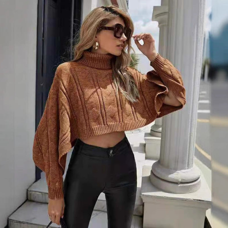 Damen Kuscheliger Pullover mit hohem Kragen und großzügigem Schnitt R&B