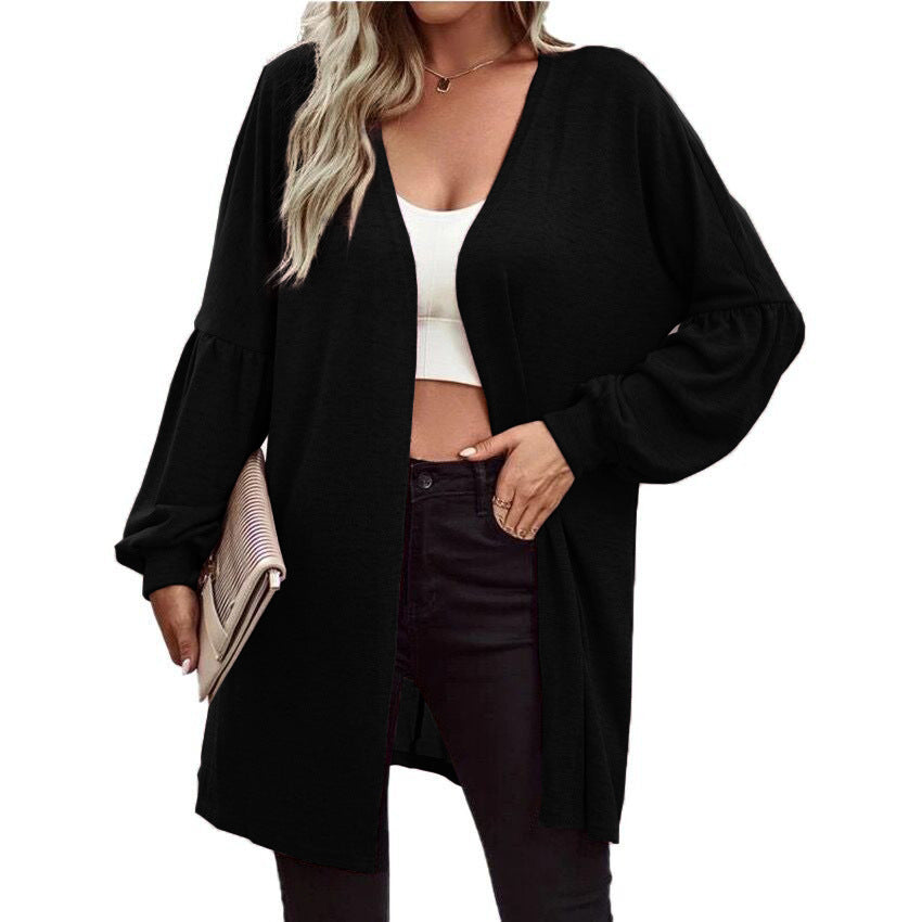 Damen Oversize Cardigan mit eleganten Puffärmeln R&B