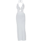 Damen Maxikleid mit Rüschendekor und figurbetontem Schnitt R&B