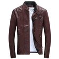 Herren trendige Kunstlederjacke mit feinen Steppdetails
