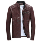 Herren trendige Kunstlederjacke mit feinen Steppdetails