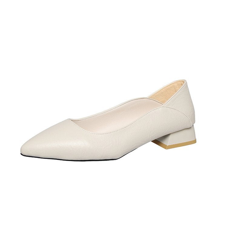 Damen elegante Ballerinas mit stabilem Blockabsatz R&B