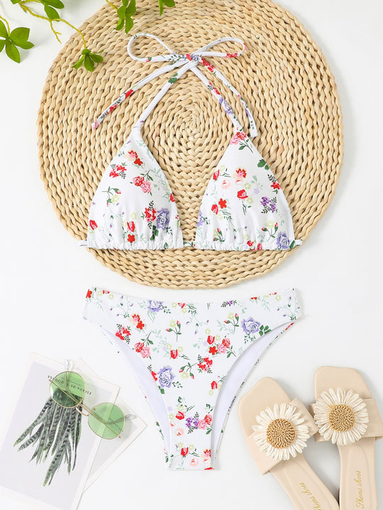 Damen Bikiniset mit floralem Muster und Gingham-Design R&B