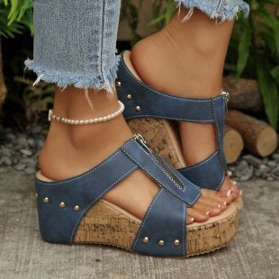 Damen Wedge-Sandaletten mit stilvollem Riemendesign R&B