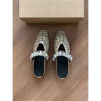 Damen elegante Mules mit glitternder Riemenverzierung R&B